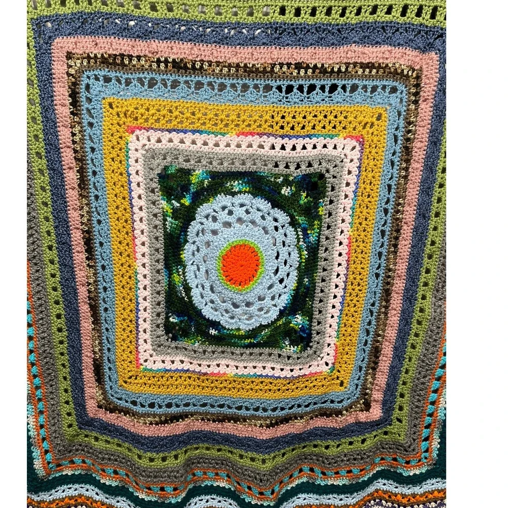 Vintage granny Knit Blanket